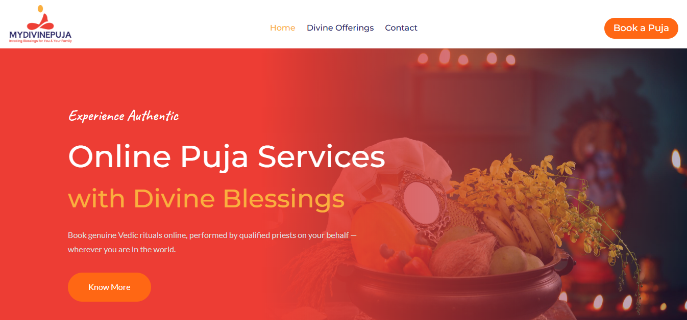 My Divine Puja portfolio project